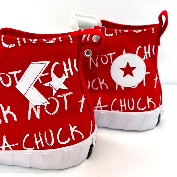 ⭐️CONVERSE 💯“NOT A CHUCK”, RED,UNISEX MEN’S 8.5,WOMEN’S 10.5,HIGH TOP SNEAKERS - Picture 7 of 14